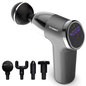 Garett Beauty Powerful Mini Massagepistol med 4 hoveder (120 min) Grå