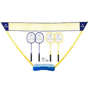 SportMe Easy Up Badmintonsæt med 2x fjerbolde/Net (4pk)