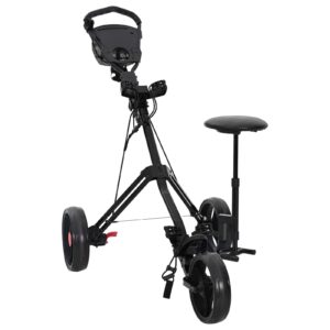 Golf Trolley med sæde Sort 95 x 69 x 114 cm Jern